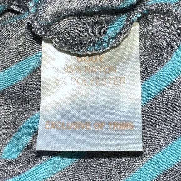 Balance Outdoor Striped Racerback Turquoise Gray Dress Rayon/Polyester Blend XL - Picture 4 of 4